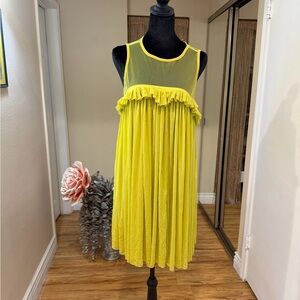 Yellow Sleeveless Mini Dress
